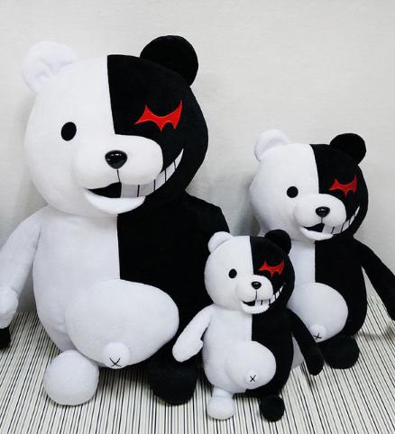 Cartoon Danganronpa Monokuma Black & White Bear Plush Stuffed Doll