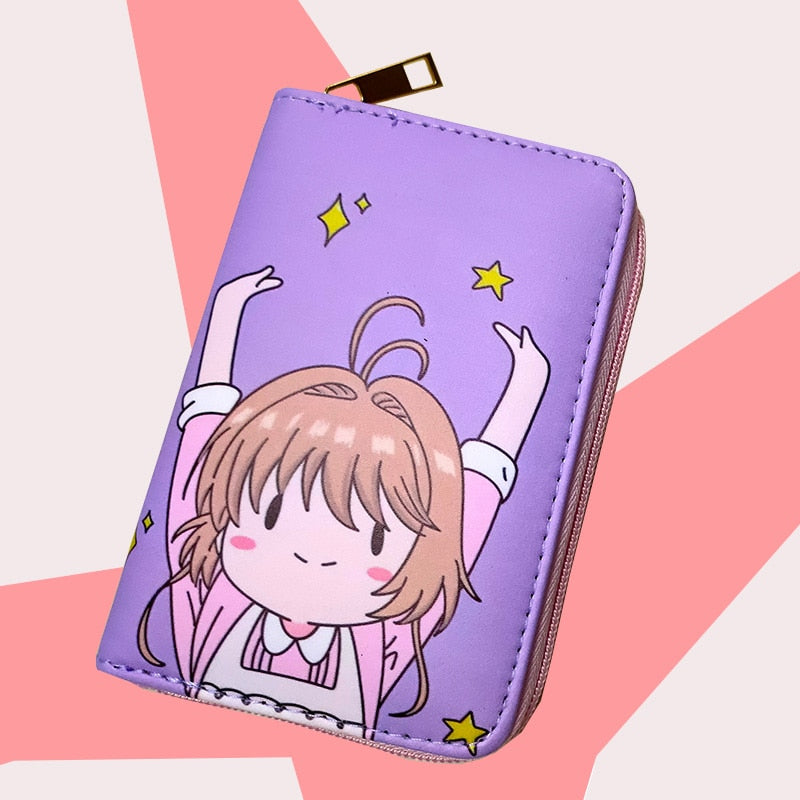 Anime Cardcaptor Sakura Leather Coin Purse Short Wallet