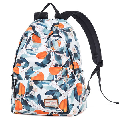 Beautiful Orange Tree Leaf Pattern 14 Inche Backpack School Bag