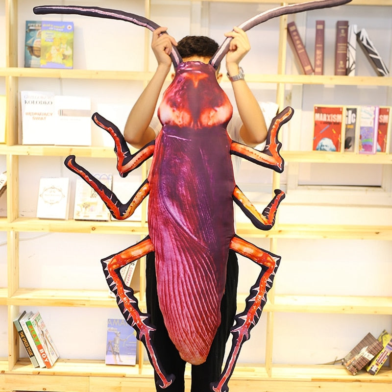 Simulation Cockroach Insect Plush Pillow Stuffed Toy Doll Funny Gift