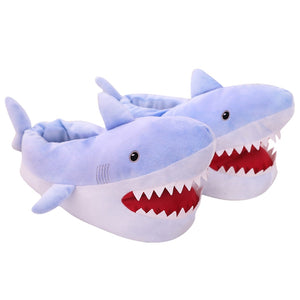 Funny Shark Short Fur Indoor Soft Home Slippers Shoes