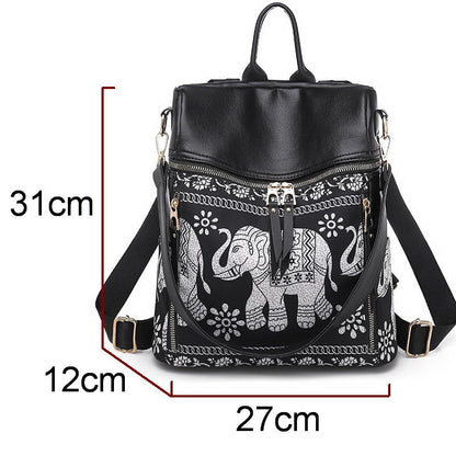 Beautiful Elephant Thai Style Backpack Shoulder Bag