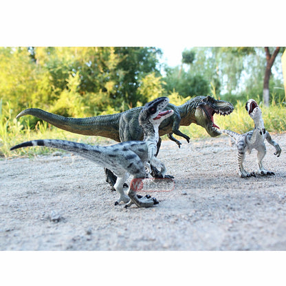 Tyrannosaurus Rex and Velociraptor Dinosaur Model Figures Toys