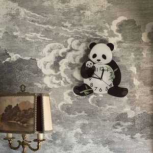 Cute Panda Mom Children's Room Wall Clock