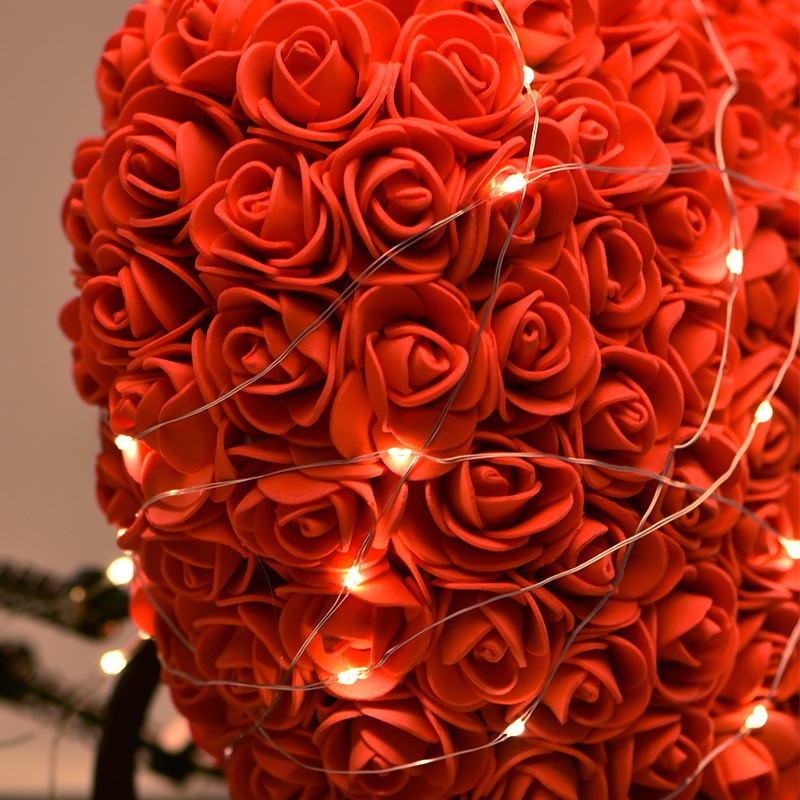 Beautiful Rose Flower Heart Shape LED Night Light Room Decor Gift
