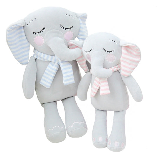 Cute Sleeping Elephant with Scarves Soft Plush Pillow Dolls