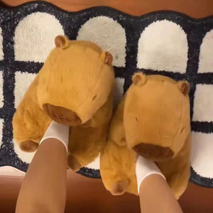 Cute Realistic Capybara Unisex Plush Indoor Slippers Shoes