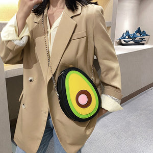 Avocado Shape Leather Purse Shoulde Bag Handbag