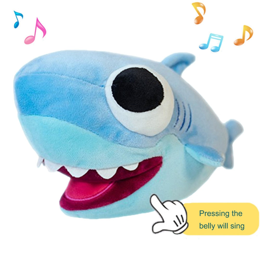 Lovely Shark LED Music Soft Plush Toy Pillow Doll Gift