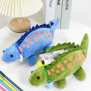 Cute Cartoon Stegosaurus Dinosaur Shape Children's Plush Doll Pencil Bag Holder
