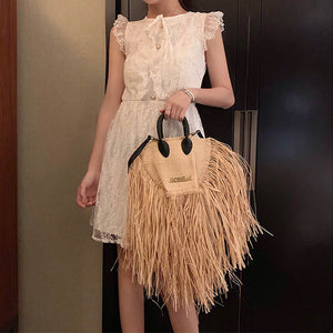 Luxury Tassel Straw Rattan Weave Handbags shoulder Bags