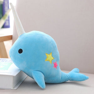 Narwhal Whale with Horn Stuffed Soft Plush Toy Dolls