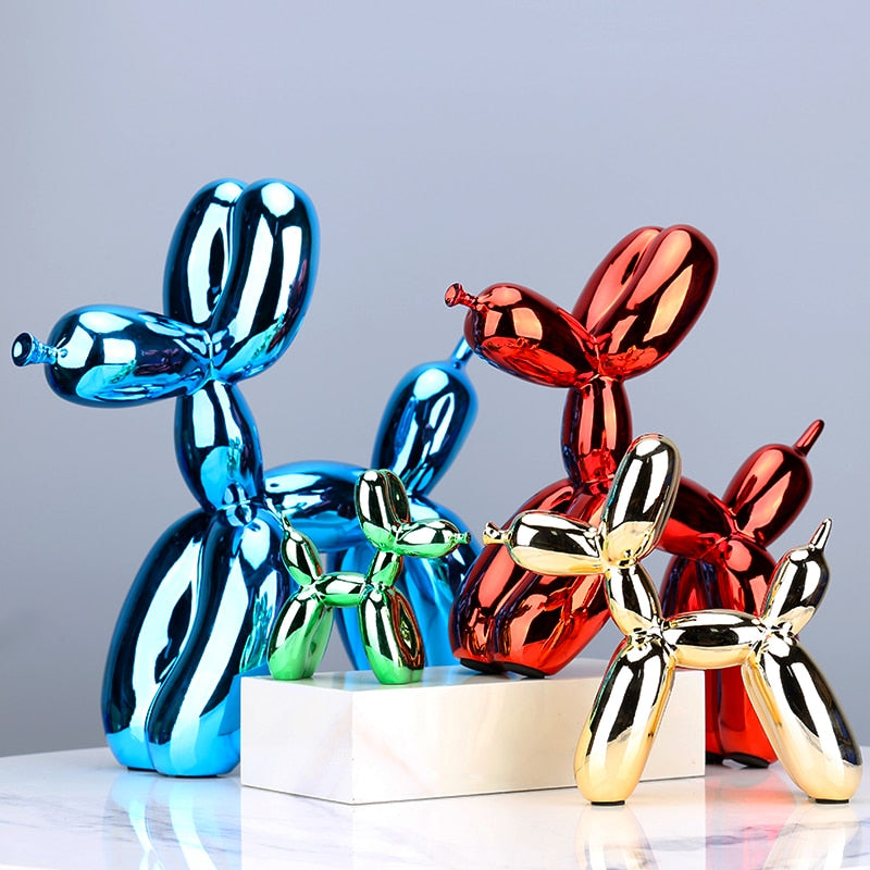 Electroplating Balloon Dog Metallic Style Resin Model Sculpture Figurine