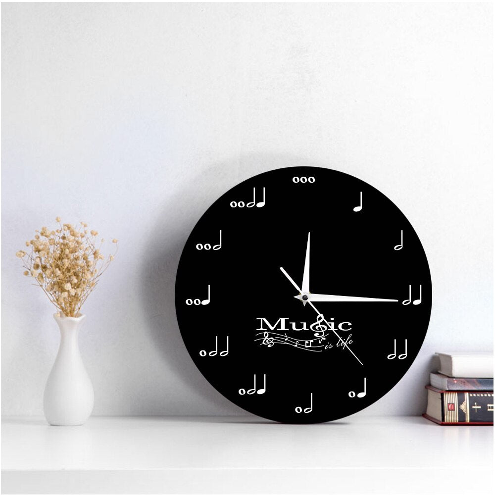 Music Is Life Musician Notes Wall Wall Clock