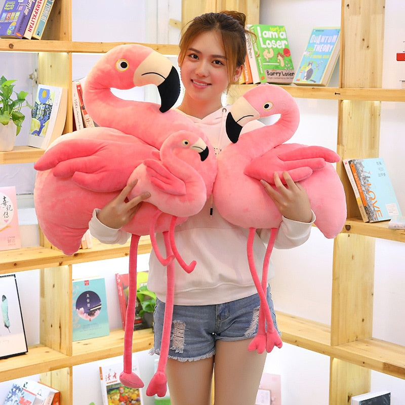 Funny Pink Flamingo Long Legs Bird Soft Plush Stuffed Toy Doll