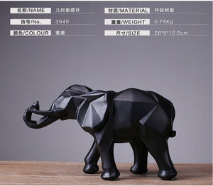 Abstract Black Elephant Resin Sculpture Statue Home Decoration