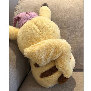 Sleeping Pokemon Pikachu Plush Stuffed Soll with Hat