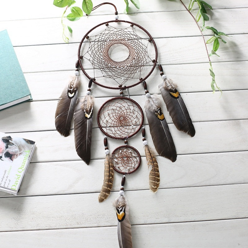 Black Feather Crafts Dreamcatcher Wind Chimes Indian Style