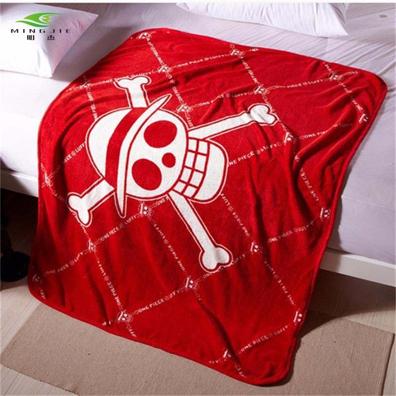 Anime One Piece Luffy Skull Straw Hat Throw Blanket