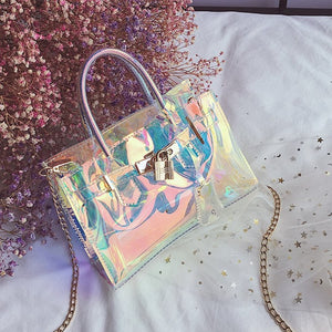Candy Color Hologram Transparent Clear Handbag
