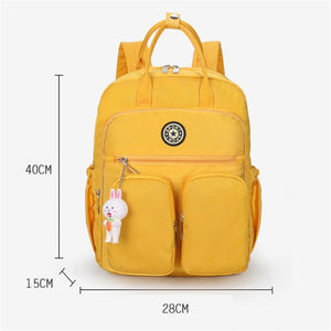 Cute Moon Rabbit Waterproof Nylon Multi-pocket Backpack School Bag