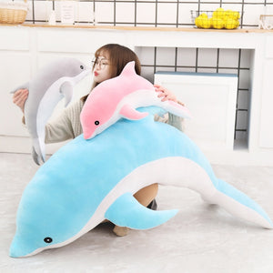 Cute Cartoon Dolphin Large Size Soft Plush Stuffed Pillow Doll