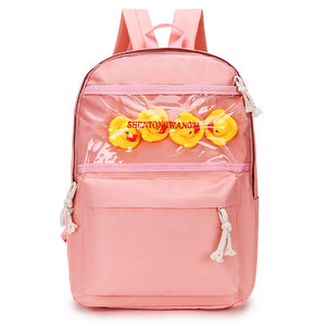 Cute Rubber Ducks Toy Transparent School Bag Backpack