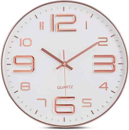 Modern Minimal Large Numbers 12 Inches Silent Non-ticking Round Wall Clock