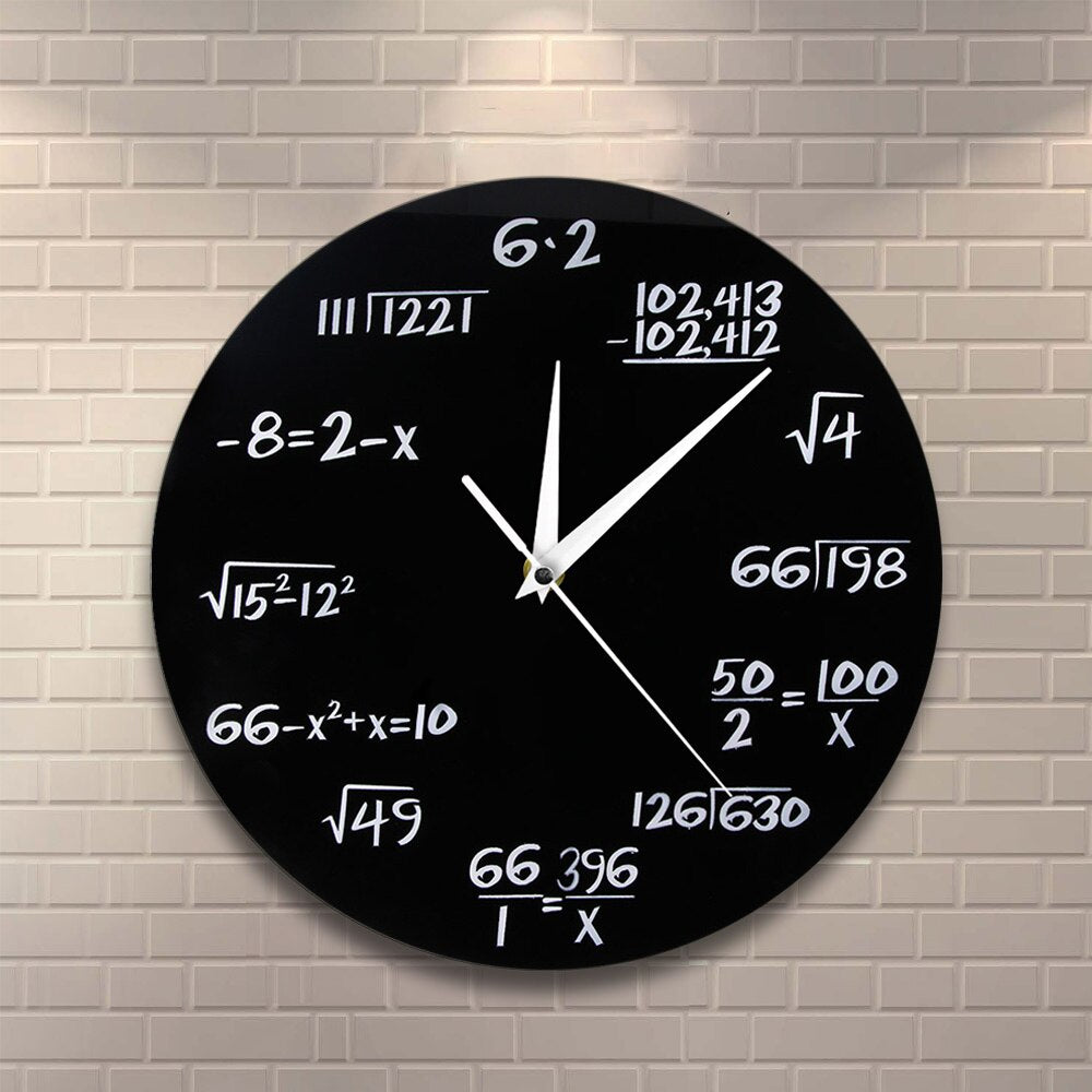 Engineering Math Equation Numbers Wall Clock