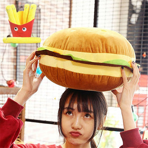 Cute Hamburger Soft Plushie Doll Cushion Pillow