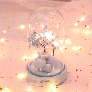 Cherry Blossoms Floral LED Fairy Light Glass Lamps Christmas Gift