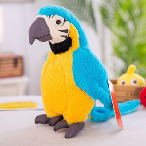 Lifelike Parrot Psittacidae Scarlet Macaw Bird Plush Stuffed Doll