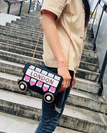 Cute Sightseeing London Bus Mini Purse Shoulder Bag Handbag