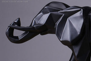 Abstract Black Elephant Resin Sculpture Statue Home Decoration