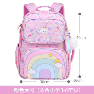 Cute Unicorn Rainbow Waterproof Large Capacity School Bag Backpack for Girls