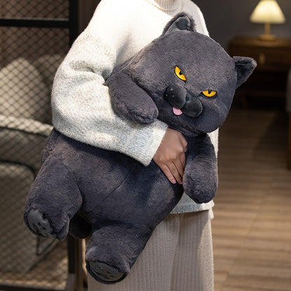 Cartoon Fat Angry Black Cat Soft Plush Stuffed Doll Toy
