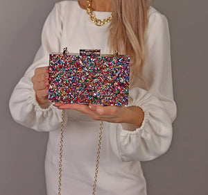 Luxury Sequin Blingbling Multi-color Clutch Purse Handbag Shoulder Bag