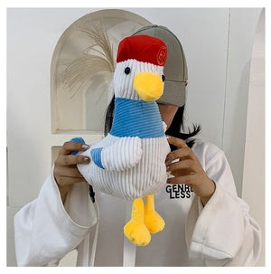 Cartoon Chicken Duck with Cap Velvel Plush Doll Shoulder Bag