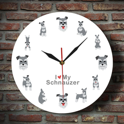 Cartoon I Love Schauzer Wall Clock Watch