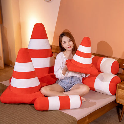 Simulation Roadblock Traffic Cones Mini Stuffed Plush Pillow Doll