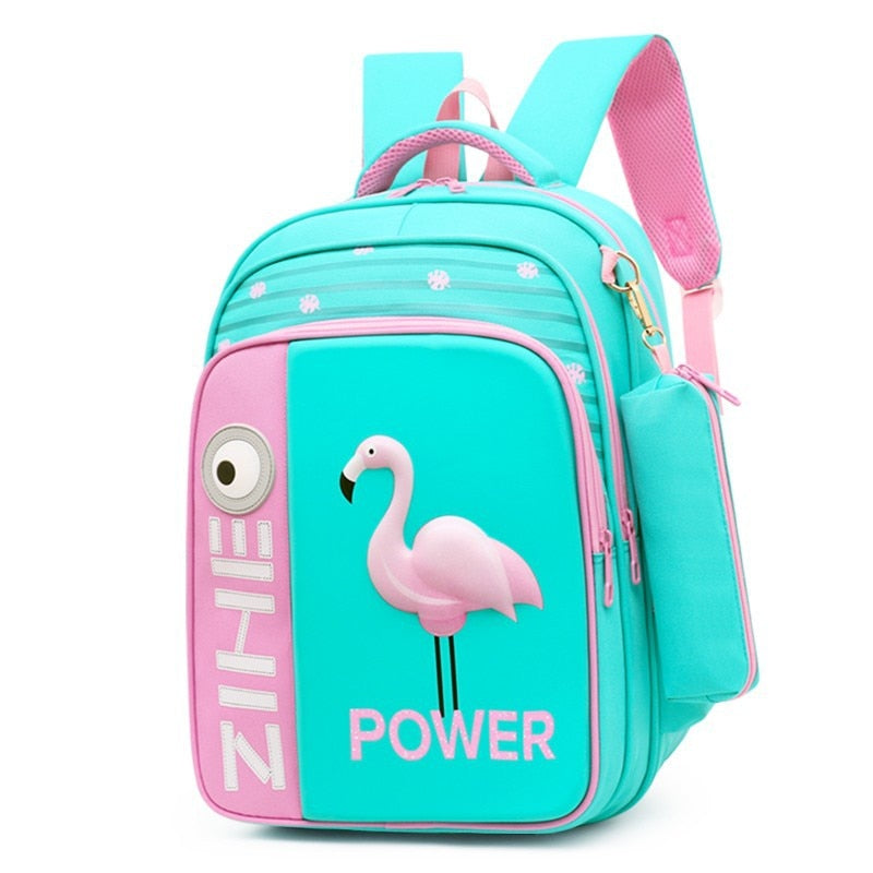 Cartoon 3D Flamingo Shark School Bag Backpack For Girls Boys