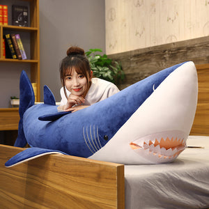 Lovely Huggable Sleeping Shark Large Size Soft Plush Stuffed Pillow Cushion Doll