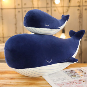 Cute Sleeping Blue Whale Soft Plush Stuffed Doll Gift