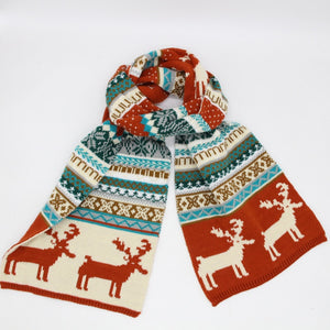 Classic Ugly CHristmas Reindee Warm Unisex Knitted Shawls Scarf