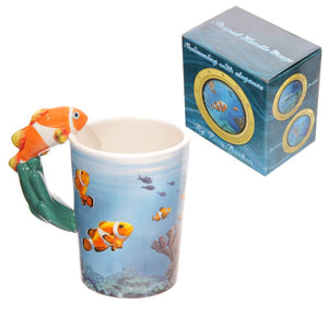 Orange Clown Fish Handle Under Sea Ceramic Coffee Mug Cup