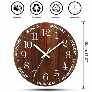 Glow in the Dark Large Numbers 12 Inch Silent Luminous Wall Clock