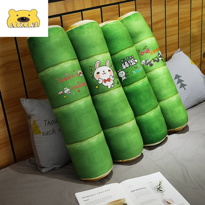Green Bamboo Leaf Panda Plush Stuffed Long Sleep Pillow Doll Gift