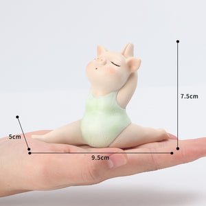 Cute Yoga Pig Resin Crafts Small Ornaments Decoration