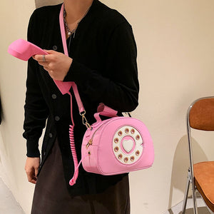 Retro Classic Telephone Shape Purses Handbags Shoulder Bag