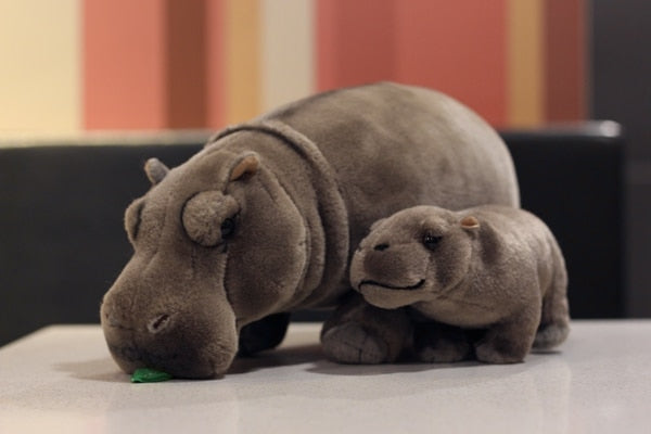 Lifelike Standing Hippopotamus 32cm Plush Stuffed Pillow Doll Toy